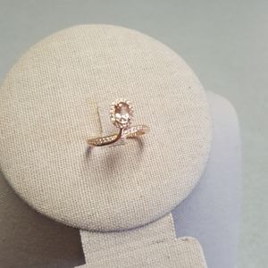 Morganite & White Zircon Rose Gold/Sterling Rings